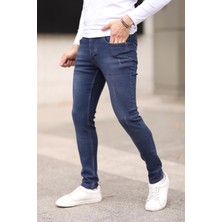 Erkek Jean Slim Fit Dar Paça Likralı Esnek Kot Pantolon