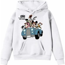 Kids Face Özel Tasarım Kapüşonlu Kankalar Araba Gezisinde Baskılı Kışlık Erkek Bebek-Çocuk Sweatshırt