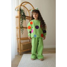 Çocuk Dünyası Ankara Renkli Benekli Detaylı Kız Çocuk Tarz Eşofman Takımı