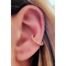 Ose Shop Italyan Tasarımı Gümüş Rose Sıkıştırmalı Kıkırdak Küpesi
