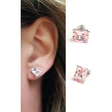 Ose Shop Sky Diamond Pink Morganit Taşlı 925 ayar Gümüş Lüks Küpe