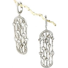 Ose Shop Italyan Tasarımı Zirkon Taşlı Gümüş Lüks Küpe