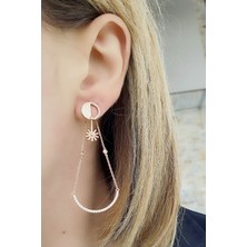 Ose Shop İtalyan 925 Ayar Gümüş Üzerine Rose Altın Kaplama Küpe