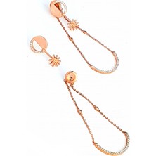 Ose Shop İtalyan 925 Ayar Gümüş Üzerine Rose Altın Kaplama Küpe