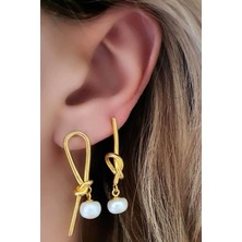 Ose Shop Inci detaylı gümüş altın kaplama tasarım küpe