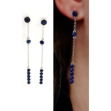 Ose Shop Sky Diamond Blue Creative Sapphire 925AYAR Gümüş Lüks Sallantılı Küpe