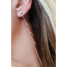 Ose Shop Swarovski Taşlı Gümüş Rose Küpe