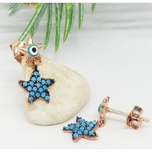 Ose Shop Deniz Yıldızı Figürlü Gümüş Rose Küpe