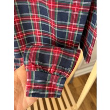 Baby Yeni Yıl Yılbaşı Noel Pijama Partisi Ekoseli Çizgili Pamuklu Kız Erkek Unisex Çocuk Pijama Takımı