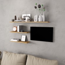 Life Deco Tv Sehpa Ünitesi Duvar Rafı Safir Meşe LD-5000-R5S