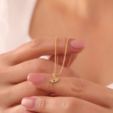 Vaoov 925 Ayar Gümüş Taşlı Minimal Göz Kolye