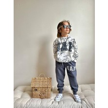 Sacro Kids Dinozor Baskılı Eşofman-Sweatshirt 2 Iplik Mevsimlik Erkek Çocuk Takım