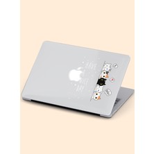 Macbook Air (M2-M3) Kılıf 13.6 Inç A2681-A3113 2022/2024 Şeffaf Sert Kapak Koruma Macup-22 Kediler Nice Bay Beyaz