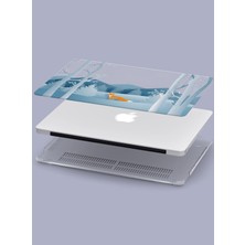 Macbook Air (M2-M3) Kılıf 15 Inç A3114-A2941 2023/2024 Şeffaf Kapak Tam Koruma Macup-08 Tilki Orman Gece Mavi