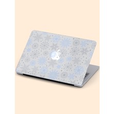 Macbook Air (M2-M3) Kılıf 13.6 Inç A2681-A3113 2022/2024 Şeffaf Kapak Tam Koruma Macup-01 Mavi Kış