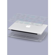 Macbook Air (M2-M3) Kılıf 15 Inç A3114-A2941 2023/2024 Şeffaf Kapak Tam Koruma Macup-03 Turkuaz Kış