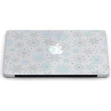 Macbook Air (M2-M3) Kılıf 15 Inç A3114-A2941 2023/2024 Şeffaf Kapak Tam Koruma Macup-03 Turkuaz Kış