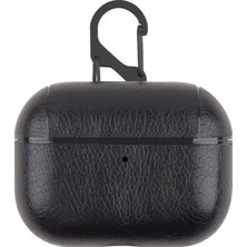 Dmay Airpods 4. Nesil (2024) Uyumlu Suni Deri  Kılıf+Kanca