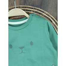 Bebicix Omuzdan Çıtçıtlı Animal  Nakışlı 2'li Erkek Bebek Takım