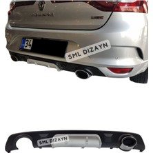 Woodhub Renult Megane 4 (2016-2020) Difüzör Ithal Plastik Gri Megane-Megan Arka-Difüzör-Difizör-Bodykit-Ek