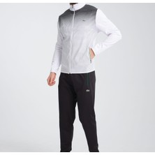 Lacoste  Grafics  Dar  Kesim    Beyaz-Siyah   Erkek  Eşofman   Takımı
