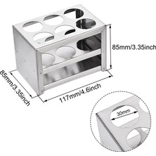 MB Paslanmaz Çelik Tüp Rafı - 26-30MM Çapında Tüpler Için 6 Hazneli Laboratuvar Düzenleyici