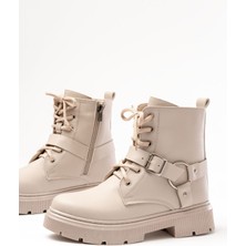 Shemard Bej Toka Aksesuarlı Fermuarlı Günlük Kadın Bot