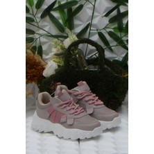 Fort Cool Verom Pudra Bağcık Görünümlü Cırtlı Sneaker  Çocuk Ayakkabı
