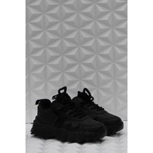 Fort Cool Verom Siyah Bağcık Görünümlü Cırtlı Sneaker Ortopedik Çocuk Ayakkabı