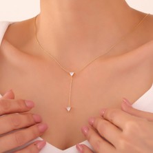 Vaoov 925 Ayar Gümüş Üçgen Taşlı Sallantılı Kolye