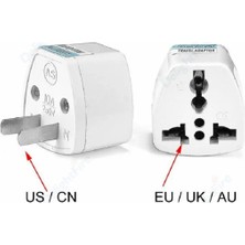 Ingiltere Abd Fiş Adaptörü 2 Pinli Amerikan Avrupa Seyahat Güç Adaptörü Dönüştürücü Elektrik Prizi Beyaz