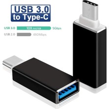 Derwell Type C USB 3.1 To USB 3.0 Şarj Data Çevirici Dönüştürücü Adaptör Data Cable Otg Adapter Yüksek Hızlı Otg