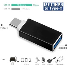 Derwell Type C USB 3.1 To USB 3.0 Şarj Data Çevirici Dönüştürücü Adaptör Data Cable Otg Adapter Yüksek Hızlı Otg