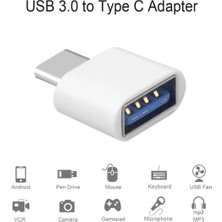 Derwell Yeni Nesil USB Dişi To Type-C Erkek Dönüştürücü Otg Çevirici Dönüştürücü Adaptör Tak Çalıştır Siyah