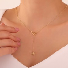 Vaoov 925 Ayar Gümüş Bal Peteği ve Sallantılı Arı Kolye