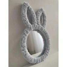 Makrome Bebek Çocuk Odası Banyo Peluş Tavşan Kulaklı Ayna Dekor Dekorasyon