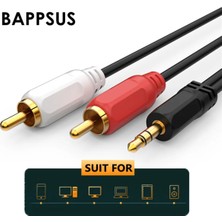 Derwell 3.5mm Erkek Jack Av2 Rca Erkek Telefon Tv Için Kablo Bilgisayar Pc Hoparlörler Müzik Ses Kablo 1.5 Metre