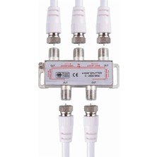 Derwell F Tipi Güç Bölücü 1/4 Splitter 1 Giriş 4 Çıkış Uydu Tv Yayın Çoklayıcı Çoğaltıcı