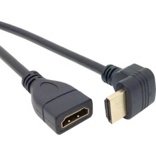 Derwell HDMI Uzatma Kablosu 90 Derece L-Tipi HDMI Erkek Dişi Adaptör Kablosu Dirsek Uzatma Kablosu Hd - 50CM