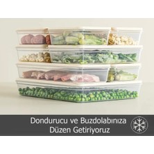 Savlar 6 Adet 2400 ml Buzluk Derin Dondurucu Buzdolabı Düzenleyici Hava Almaz Saklama Kabı