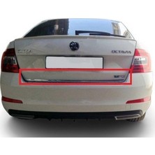 Skoda Octavia A7 2013 ve Üzeri Krom Bagaj Alt Çıtası Paslanmaz Çelik