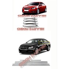 Chevrolet Cruze Sedan Krom Kapı Kolu 8 ve Cam Çıtası 6 Parça Krom Paslanmaz Çelik