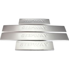 Otomotiv Dacıa Sandero Stepway Hb Uyumlu 5d 2012 > Kapı Eşiği 4 Parça Paslanmaz Çelik