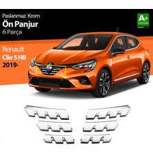 S-Dizayn Renault Clio 5 Krom Ön Alt Panjur 6 Prç. 2019-2023