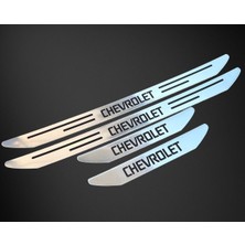 Chevrolet Rezzo Uyumlu Özel Kapı Eşik Yazısı Krom