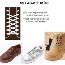 İpekbazaar 120 cm Elastik Bağcık, Yuvarlak Lastikli Ayakkabı Bağcığı, Bot Bağcığı, 1 Çift