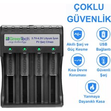 Greentech 3.7 – 4.2 Lityum İyon Pil Şarj Cihazı (Dört Yuvalı) / GT-BC05