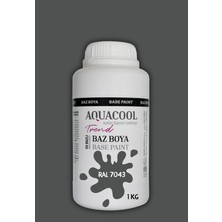 Aquacool Trend Akrilik Hobi Boya 1 kg Su Bazlı Hibrit Dönüşüm Boyası Ral 7043 Trafik Gri B