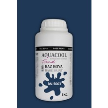 Aquacool Trend Akrilik Hobi Boya 1 kg Su Bazlı Hibrit Dönüşüm Boyası Ral 5003 Safir Mavi