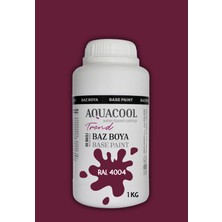 Aquacool Trend Akrilik Hobi Boya 1 kg Su Bazlı Hibrit Dönüşüm Boyası Ral 4004 Bordo Mor